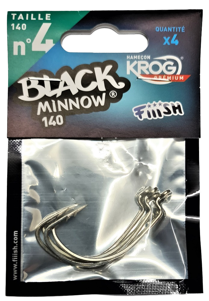 Fiiish Black Minnow 140 Replacement Krog Hooks No4