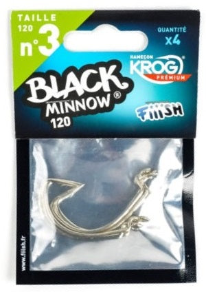 Fiiish Black Minnow 120 Replacement Krog Hooks No3