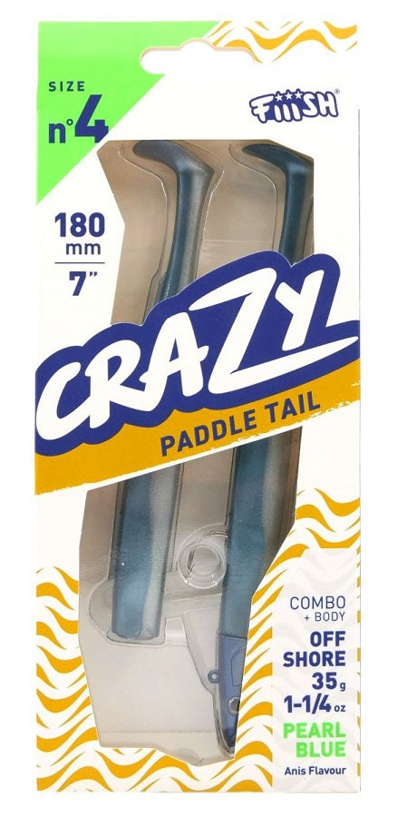 Fiiish Crazy Paddle Tail 180 Combo 35g No4 Pearl Blue