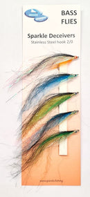 Grando Flies - Set of 5 SW Bass Flies - Sparkle Deceivers - Mr Fish Ltd