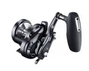 Shimano Ocea Jigger F Custom 1500HG fishing reel, predominantly black in color, designed for left-hand retrieval.