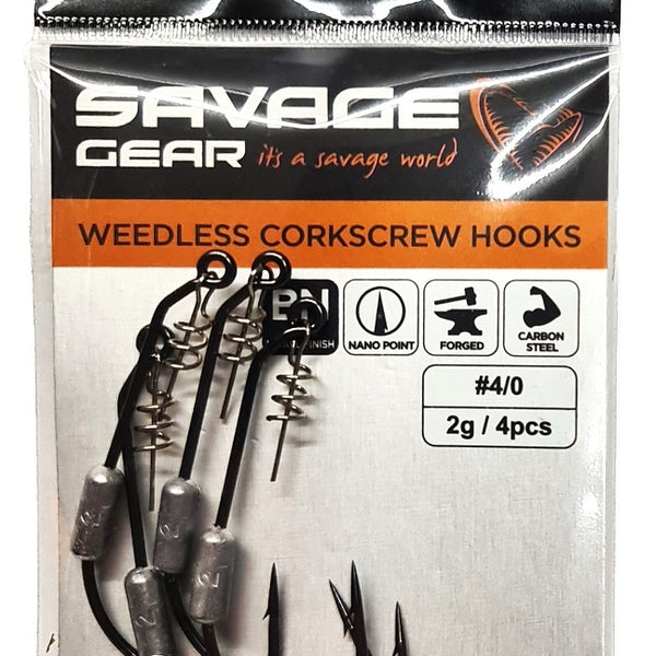 Savage Gear Weedless Corkscrew Hook Weighted 2g 4/0