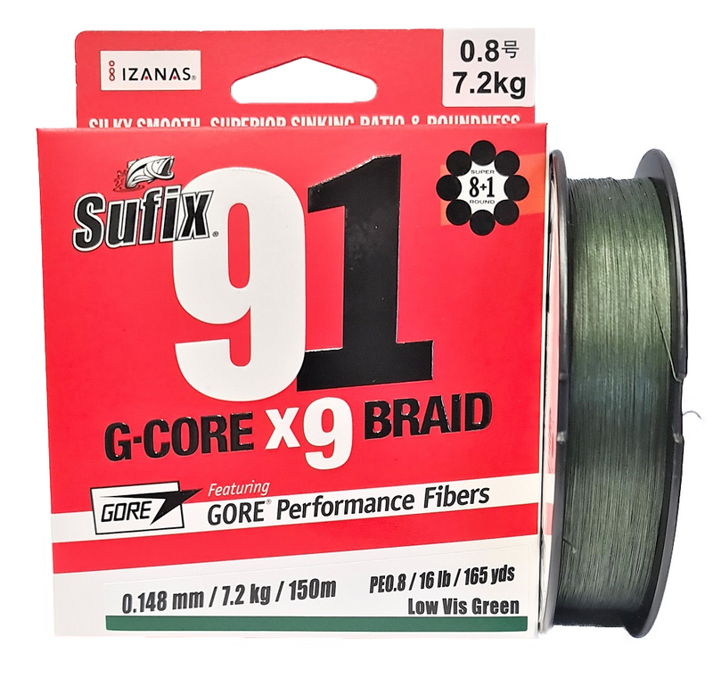 Sufix 91 G-Core X9 PE0.8 Dark Green 150m 16lb