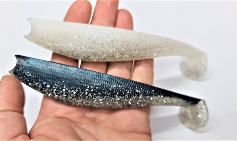 Ultimate Fishing Biomax Twin Shad 17cm Pink Back Silver Glitter