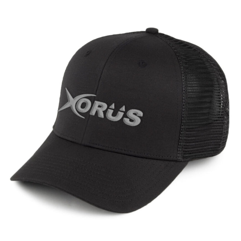 Xorus Black Mesh Back Baseball Cap - With Grey Logo