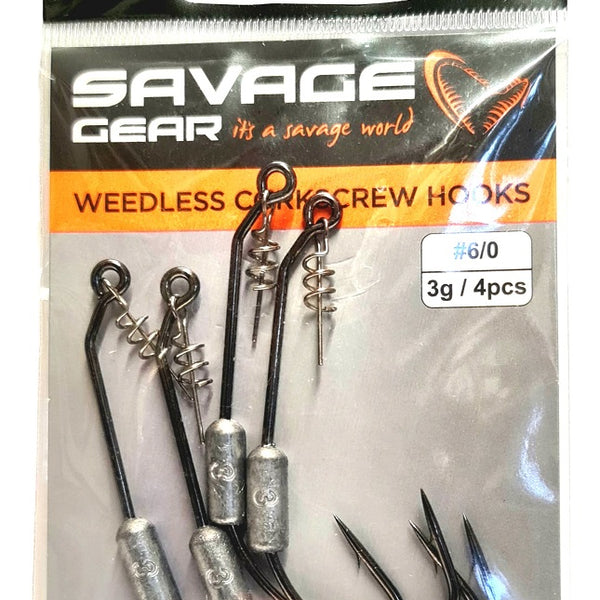 Savage Gear Weedless Corkscrew Hook Weighted 3g 6/0