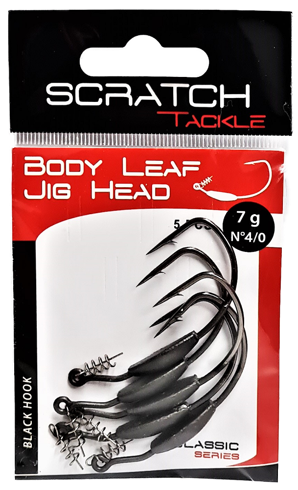 Scratch Tackle Body Leaf Jig Head 7g 4/0