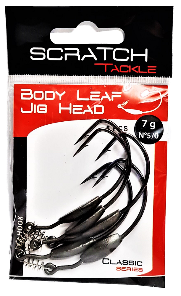 Scratch Tackle Body Leaf Jig Head 7g 5/0