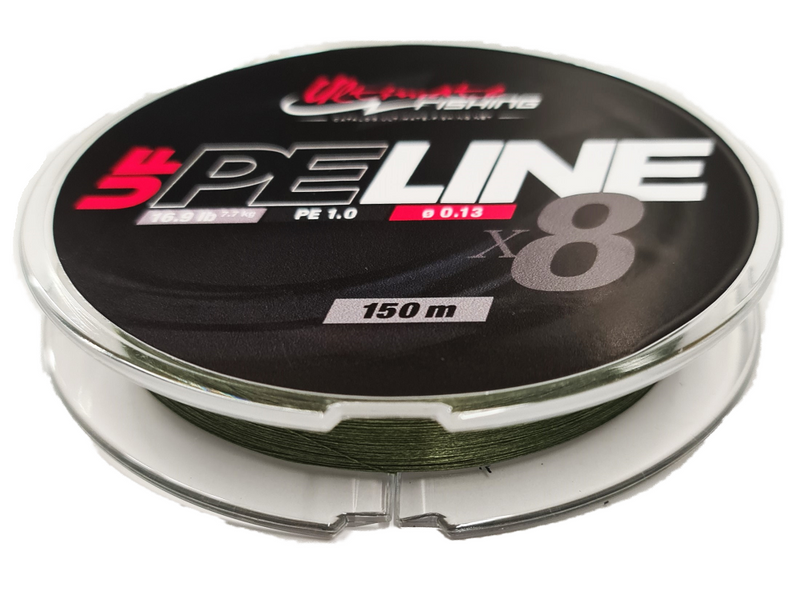 Ultimate Fishing PE Line x8 PE1.0 16lb 150M Dark Green