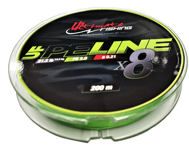 Ultimate Fishing PE Line x8 PE2 31lb 200M Chartreuse