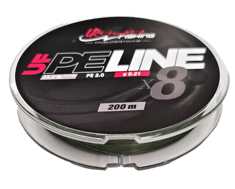 Ultimate Fishing PE Line x8 PE2 31lb 200M Dark Green