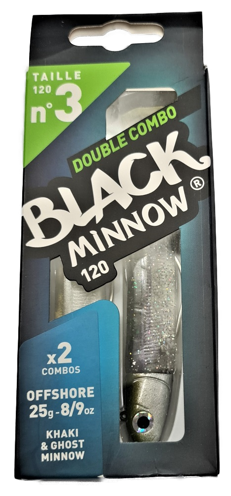 Fiiish Black Minnow 120 25g No3  Combo Double Pack Khaki & Ghost Minnow