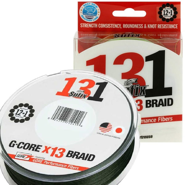 Sufix 131 Braid 6 Lb Low-Vis Green 150 Yds